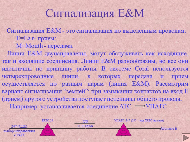 Cигнализация E&M Сигнализация E&M - это сигнализация по выделенным проводам: Cигнализация E&M Сигнализация E&M - это сигнализация по выделенным проводам: